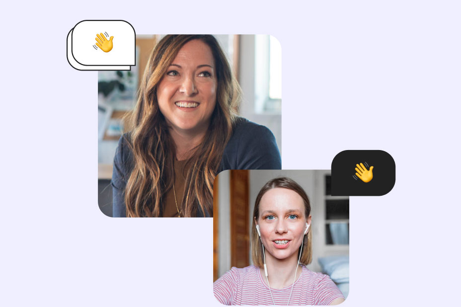 A business owner meeting a marketing intern on a video call