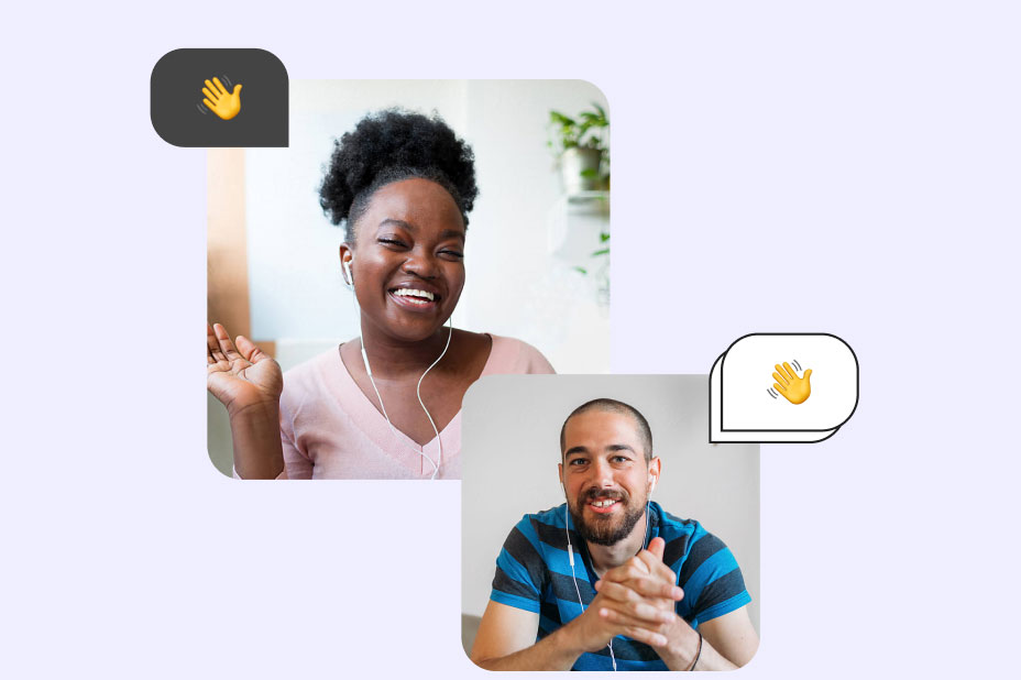A marketing intern meeting a mentor on a video call